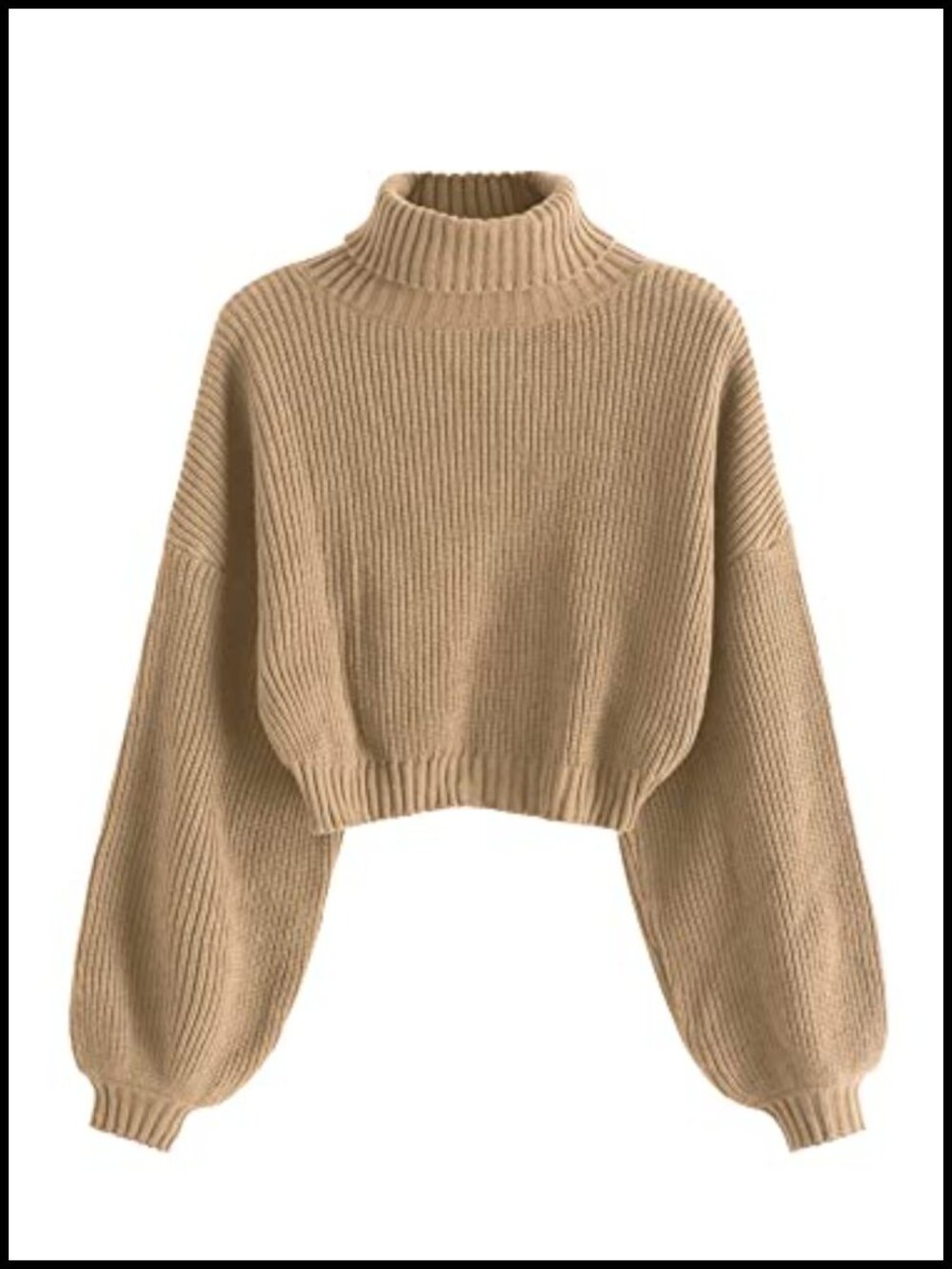 Women's Cropped Knit Pullover Sweater Batwing Sleeve